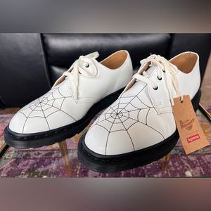 Supreme × Dr Martens Spiderweb Women’s Size 8 Men’s Size 7 White Black Shoes NWB